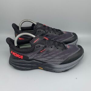 Hoka One Speedgoat 5 GoreTex Spike Black Red Trail Running Shoes Women’s Sz 8.5B